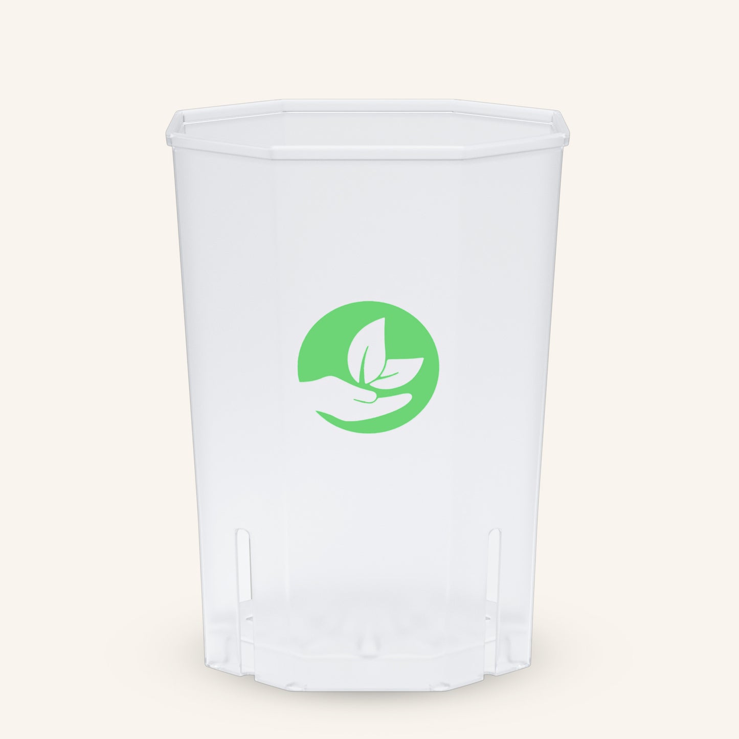 Neliönmuotoiset läpinäkyvät kasviruukut