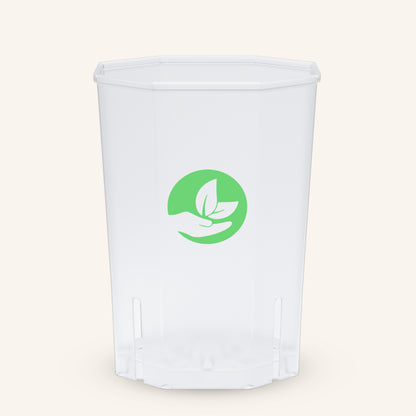 Neliönmuotoiset läpinäkyvät kasviruukut