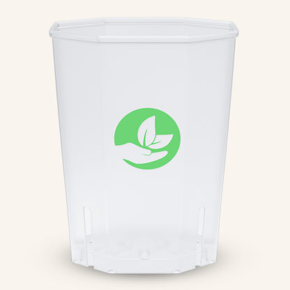 Neliönmuotoiset läpinäkyvät kasviruukut