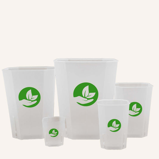 Set of 4x Square Pots (Ø9-18cm)